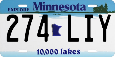 MN license plate 274LIY