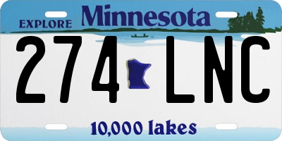 MN license plate 274LNC