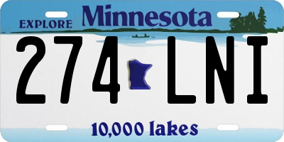 MN license plate 274LNI
