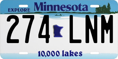 MN license plate 274LNM