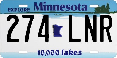 MN license plate 274LNR
