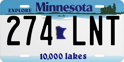 MN license plate 274LNT