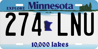 MN license plate 274LNU