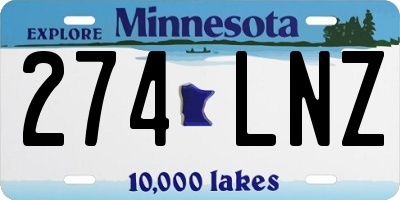 MN license plate 274LNZ