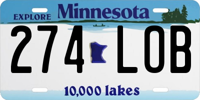 MN license plate 274LOB