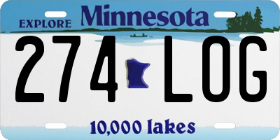 MN license plate 274LOG