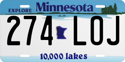 MN license plate 274LOJ