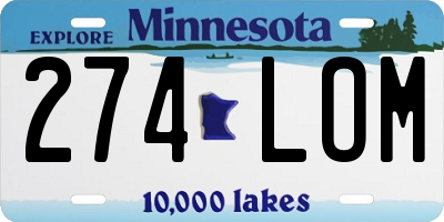 MN license plate 274LOM