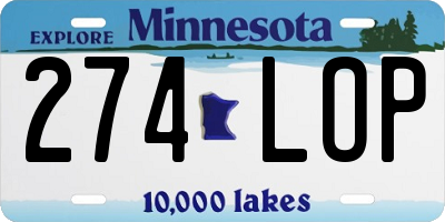 MN license plate 274LOP