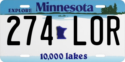 MN license plate 274LOR