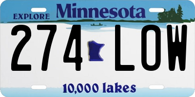 MN license plate 274LOW