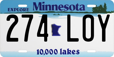 MN license plate 274LOY