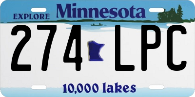 MN license plate 274LPC