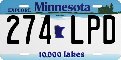 MN license plate 274LPD