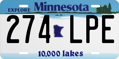 MN license plate 274LPE