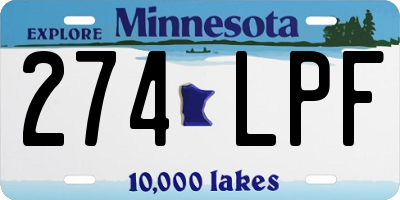 MN license plate 274LPF
