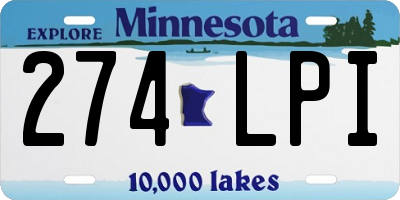 MN license plate 274LPI