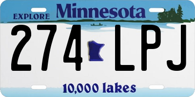 MN license plate 274LPJ