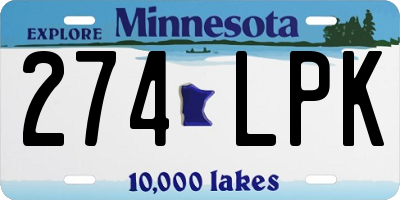 MN license plate 274LPK