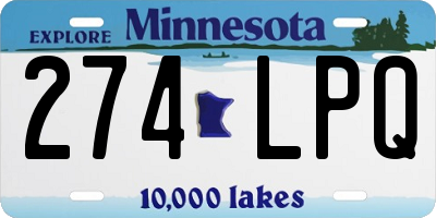 MN license plate 274LPQ