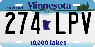 MN license plate 274LPV