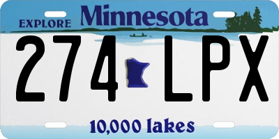 MN license plate 274LPX