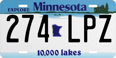 MN license plate 274LPZ