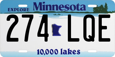 MN license plate 274LQE