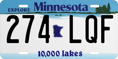 MN license plate 274LQF