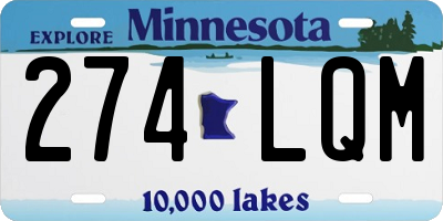 MN license plate 274LQM