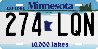 MN license plate 274LQN