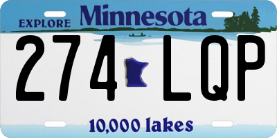 MN license plate 274LQP