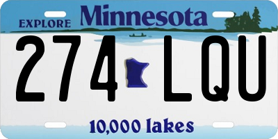 MN license plate 274LQU