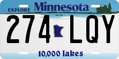 MN license plate 274LQY