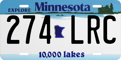 MN license plate 274LRC