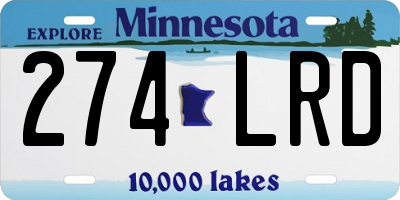 MN license plate 274LRD