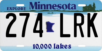 MN license plate 274LRK