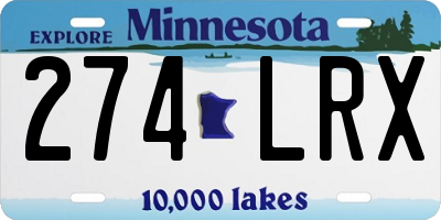 MN license plate 274LRX