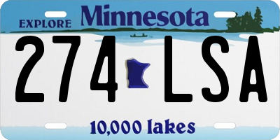 MN license plate 274LSA