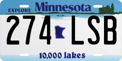 MN license plate 274LSB