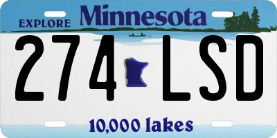 MN license plate 274LSD