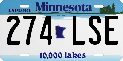 MN license plate 274LSE