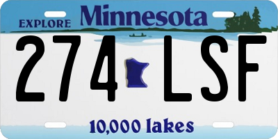 MN license plate 274LSF