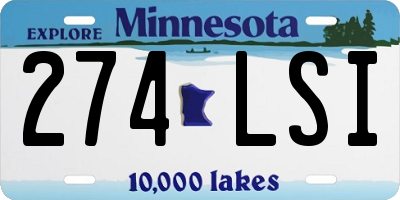 MN license plate 274LSI