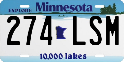 MN license plate 274LSM