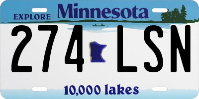 MN license plate 274LSN