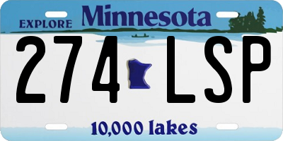 MN license plate 274LSP