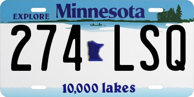 MN license plate 274LSQ