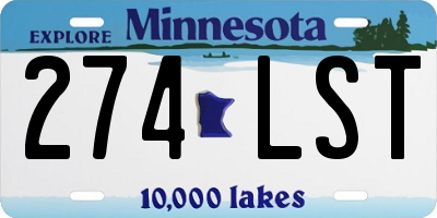 MN license plate 274LST