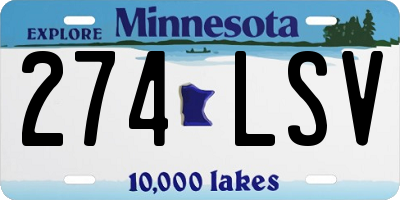 MN license plate 274LSV